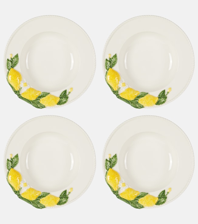 Lemon set of 4 ceramic soup plates | Les-Ottomans