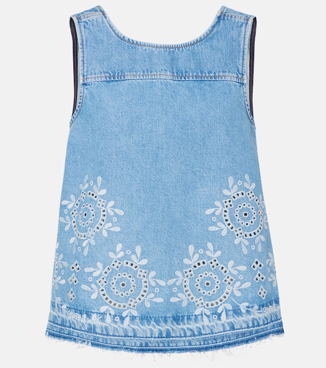 Broderie anglaise denim top | Ganni