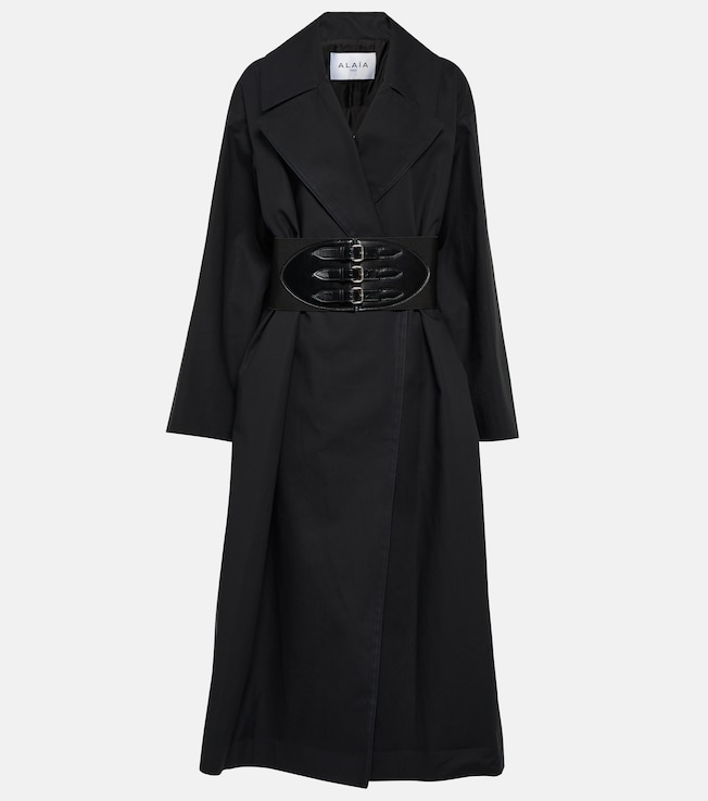 Belted cotton-blend coat | Alaïa